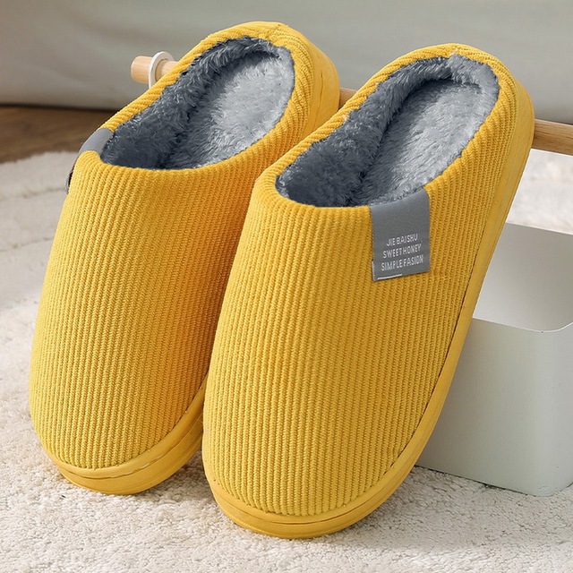 2021 winter women slippers eva waterproof warm plush home shoes ladies non-slip indoor soft sole cotton slides couple shoes