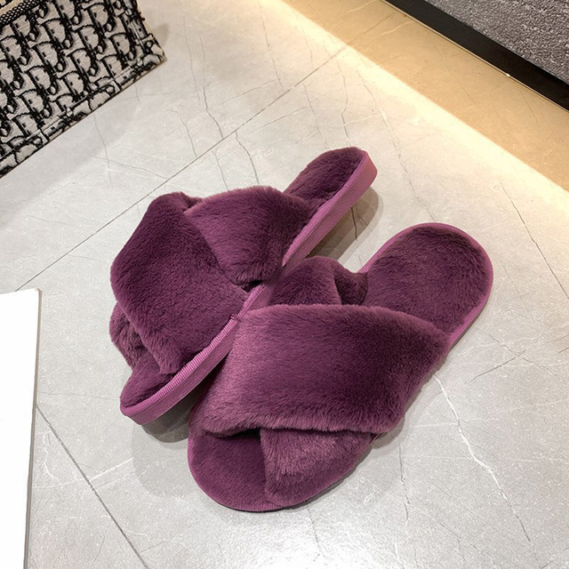 Women Shoes Soft Short Plush Different Styles Comfortable Women Slippers Open Toe Indoor Women's Shoes Furry Luxury Home Slippers