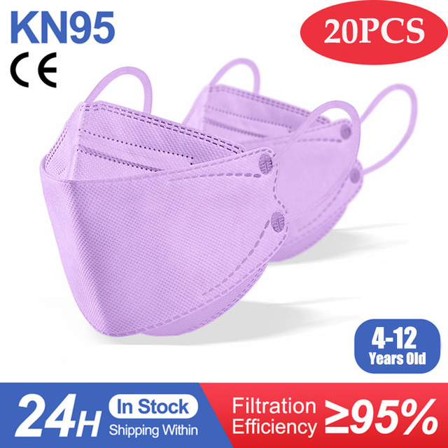 Ffp2mask الاطفال KN95 قناع الألوان كوريا الفتيات الطفل المتاح أقنعة التنفسي Kn95mask الاطفال الوجه قناع mascarilla fpp2 homologada