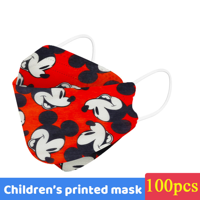 Disney Mickey Kids KN95 Face Mask 4 Layers Dust-proof Respirator Reusable Boys Girls 4-12 Years FFP2 Mouth Mascarilla