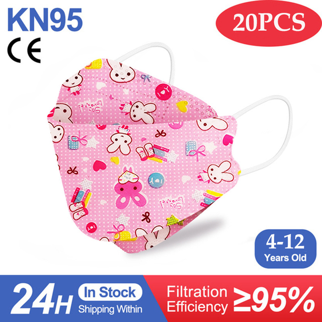 Kn95 Masks Kids fpp2 Approved Mask for Baby Fish Printed Cartoon Mouth Mask KN95 Mascarilla Infantil kf94fan ffp2fan Ninos