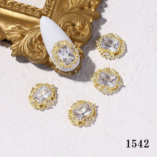 Ins luxury nail art zircon metal decoration micro inlaid flash diamond japanese rhinestones for 3d nails