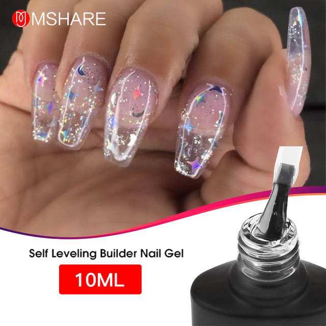 MSHARE Strengthening Gel Self Leveling Builder Nail Apex and C-Curve Builder Reinforcement Alignment Base Top Soak Off 10ml in Bottle