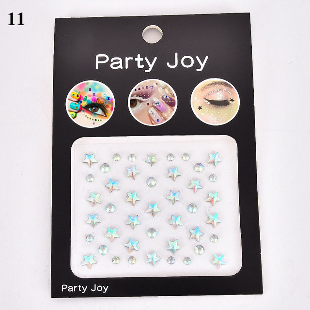 3D Diamond Eyeshadow Stickers Face Jewels Self Adhesive Face Body Eyebrow Diamond Nail Stickers Decals Decoration Photography