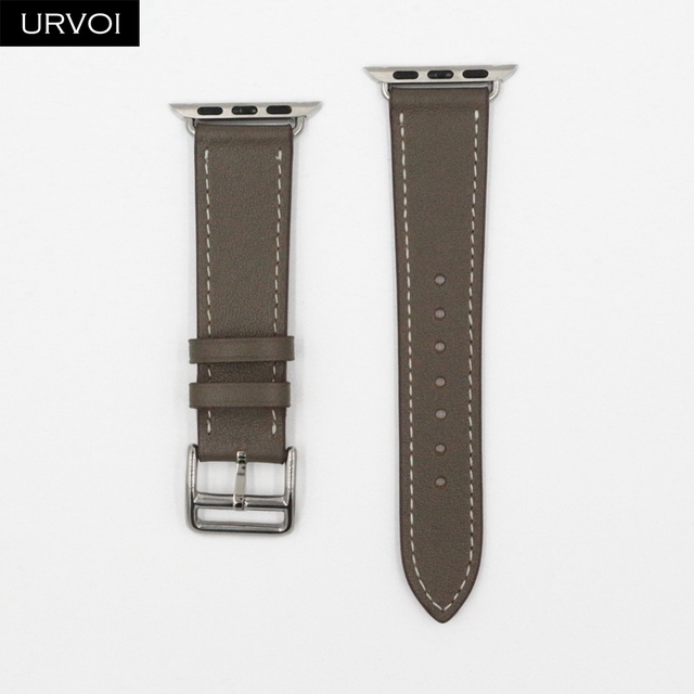 URVOI Leather Band for Apple Watch Series 7 6 SE 5 4 3 2 1 Round One for iwatch Straps Wrist Band Classic Design 41 45mm