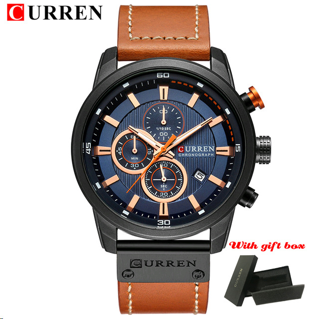 Luxury Brand CURREN Fashion Analog Digital Chronograph Men's Quartz Watch Business Sport Waterproof Leather Watch for Men Relogio