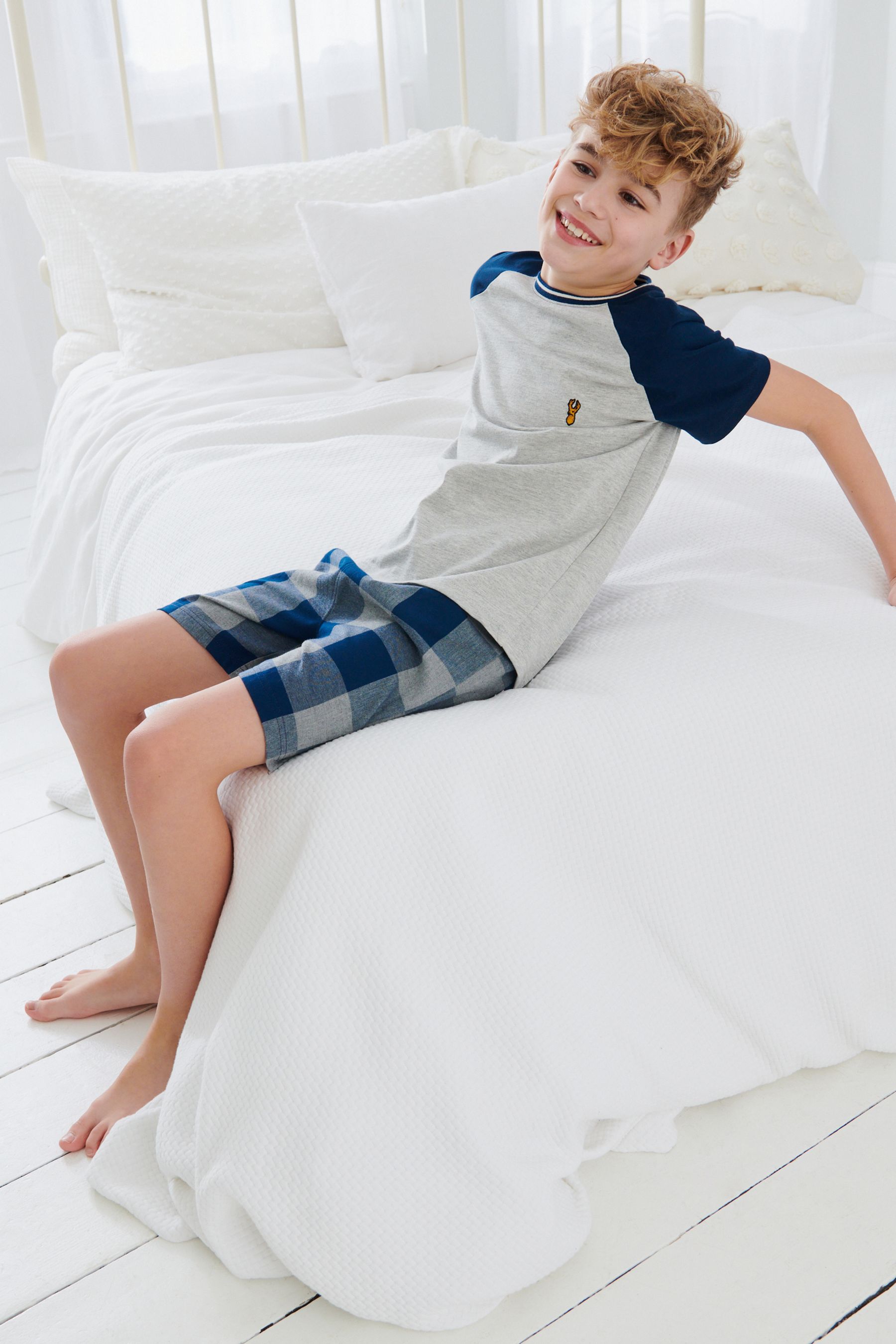 2 Pack Check Short Pyjamas (3-16yrs)