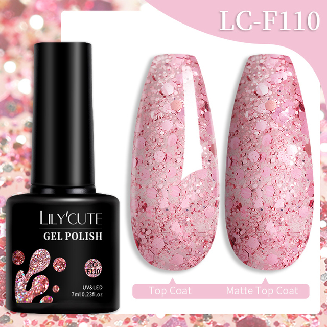 LILYCUTE Thread Shell Nail Gel Polish 7ml Pearl Shell Semi Permanent UV Gel Base Top Coat Popular in Autumn and Winter