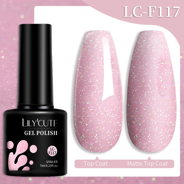 LILYCUTE Thread Shell Nail Gel Polish 7ml Pearl Shell Semi Permanent UV Gel Base Top Coat Popular in Autumn and Winter