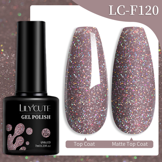 LILYCUTE Thread Shell Nail Gel Polish 7ml Pearl Shell Semi Permanent UV Gel Base Top Coat Popular in Autumn and Winter