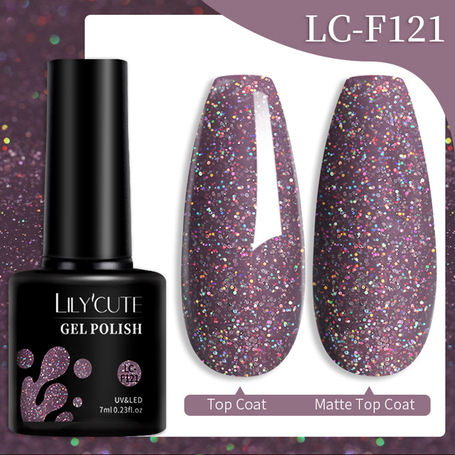 LILYCUTE Thread Shell Nail Gel Polish 7ml Pearl Shell Semi Permanent UV Gel Base Top Coat Popular in Autumn and Winter