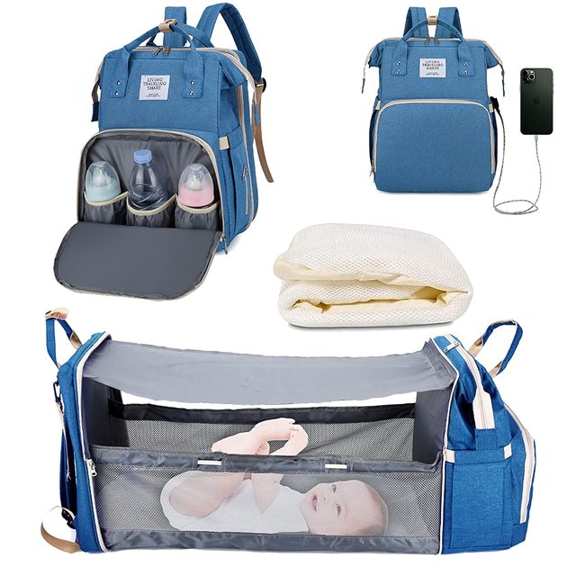 2022 Baby Diaper Changing Bags Changing Station Baby Bed Portable Travel Bed Folding Crib Shade Cloth Changing Pad Waterproof