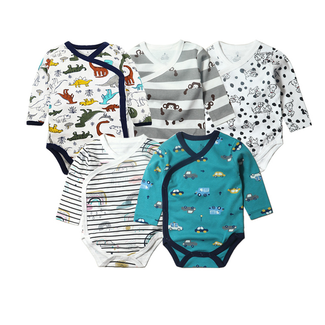 5pcs/lot Baby Bodysuits Autumn Newborn 100% Cotton Body Baby Long Sleeve Underwear Infant Jumpsuits Boys Girls Pajamas Clothes