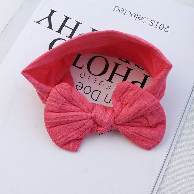 Baby Hair Band Girls Bow Elastic Headbands Turban Baby Hair Accessories Kids Headpiece 18 Colors