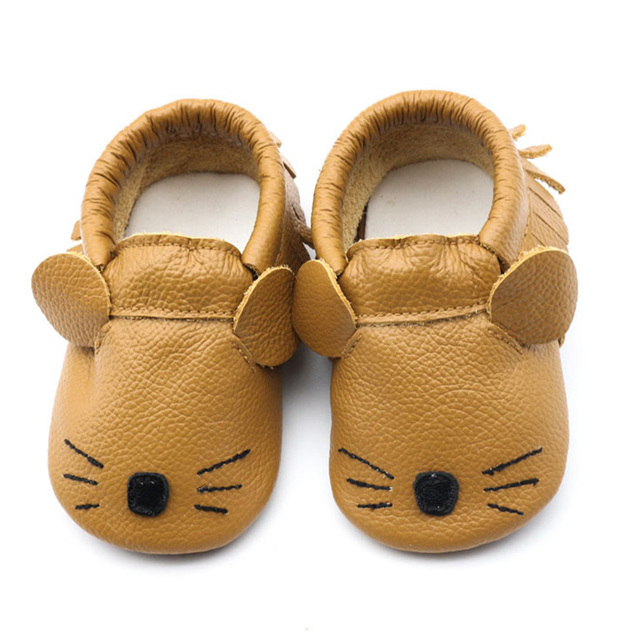 Unisex Infant Baby Shoes Toddler Toddler Baby Soft Soled Cowhide Bottom Skid-Proof Boys Girls Animal First Walkers 0-24 Month