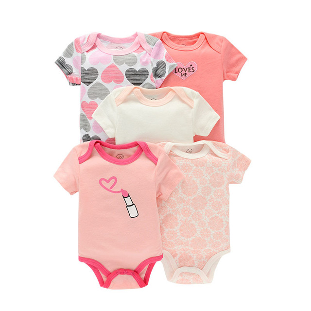 5pcs baby girl/boy bodysuit clothes for newborns high quality summer romper jumpsuits short sleeve infant girls clothes