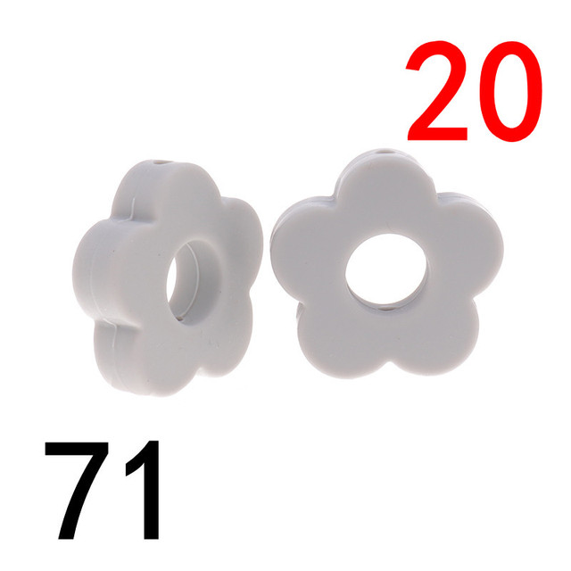 20pcs Baby Flower Beads Silicone Beads Flower Silicone Beads Teething Magic Teether Baby Chew Necklace Chew BPA Free Gift