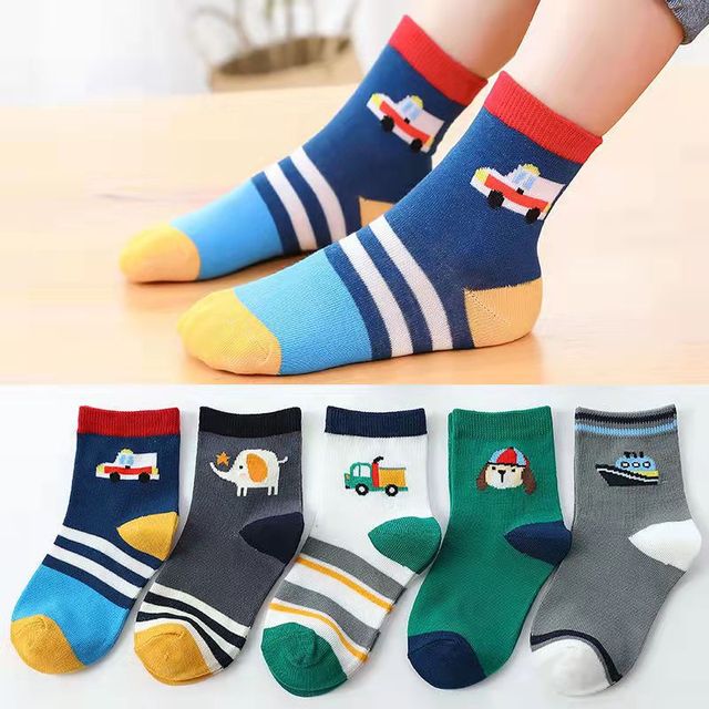 5pairs/lot Autumn Winter Children Cartoon Bear Socks Baby Cute Trendy Cotton Print Socks Comfortable Girls Boys Sports Socks Hot