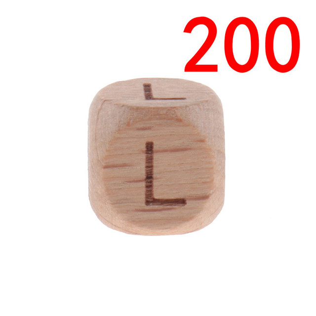 200pcs 12mm Beech Wooden Beads For Baby Wood Letters Bead Baby Teether Diy Beads With Silicone Teether Letters Alphabet