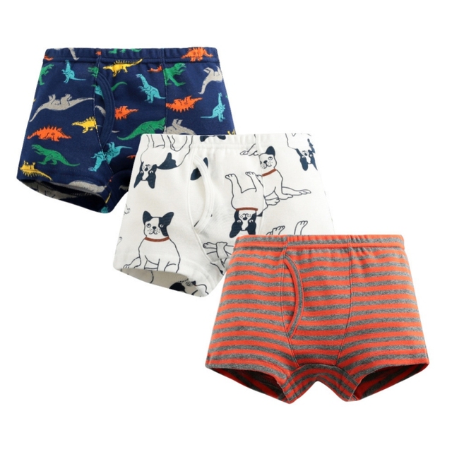 3pcs/set Cartoon Dinosaur Cotton Boys Boxer Underpants Children Panties Warm Cartoon Underwear Kids Panty Shorts 3-10 Years