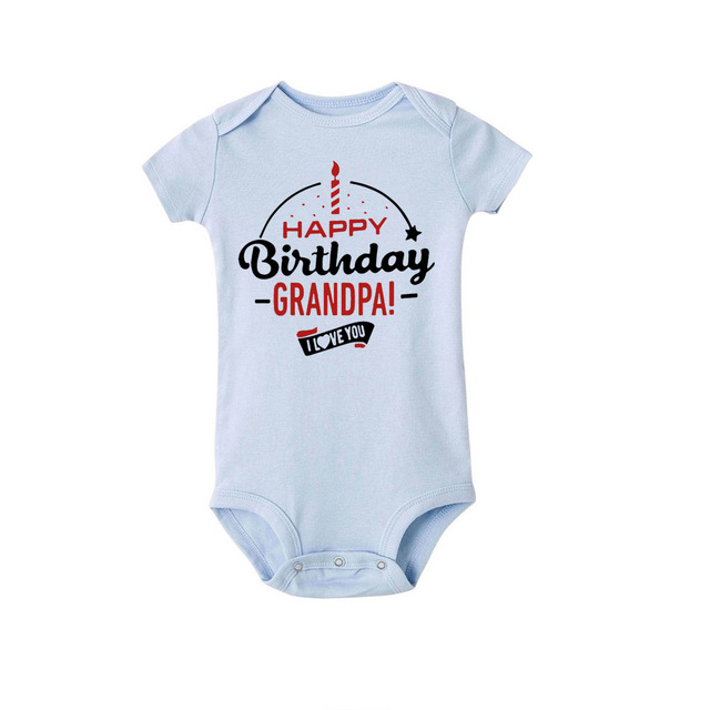 2021 Funny Happy Father's Day Mother Grandma Grandpa Baby Bodysuit Newborn Boys Girls Summer Short Sleeve Casual Wear