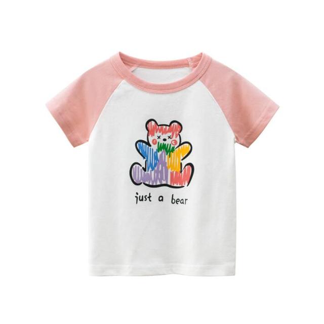 summer new shirt for boys girls boys cotton t-shirts tee baby short sleeve tshirt cartoon animal tops funny print children clothes