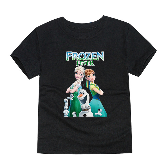 Disney Cartoon T-shirt for Boys Teens Children Summer Tops Girls Frozen Tees Anna and Elsa Cosplay T-shirt Olaf T-shirt