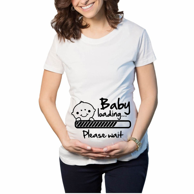 Pregnant Women T-Shirt Lady Letter Printed Maternity Short Sleeve Pregnancy Announcement Shirt 2022 Summer Mom Top Tees Clothes