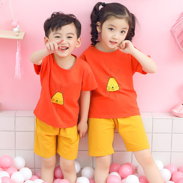 2pcs cotton boys clothes dinosaur animal children clothing sets boys suits kids pajamas summer clothes boys of 10 years