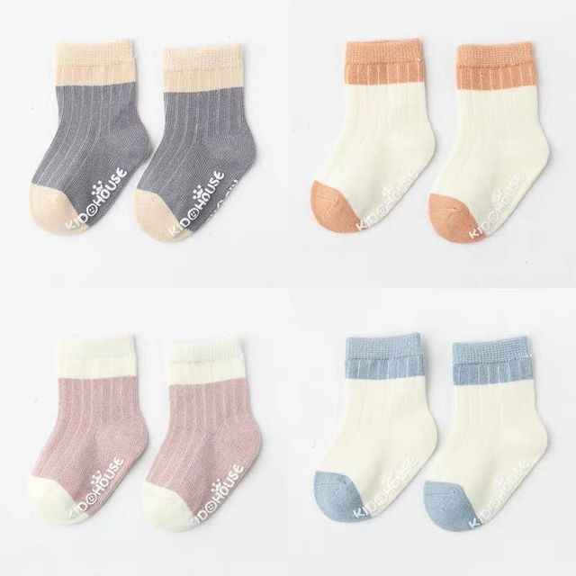 4 Pairs Cotton Baby Socks Cotton Socks Baby Boys Girls Cute Lovely Anti-Slip Socks Toddler Kids Fashion Soft Socks Autumn