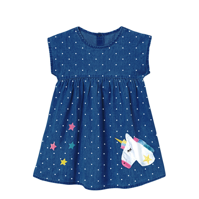 Girls Summer Dress Kids Cotton Sleeveless Dresses Children Dots Animal Pattern Princess Dress Baby Girl Casual Clothes Cute Tutu