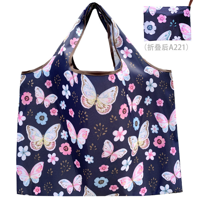 Reusable Oxford Shopping Bag Large Size Foldable Tote Bag Washable Cloth Eco Friendly Grocery Bags