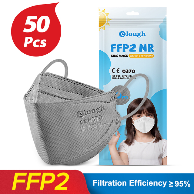 FFP2 Mascara Ninos Mascarilla FPP2 Homolucada KN95 Masks Disposable Face Mask Kids Health 6-12old FFP2Mask Certified