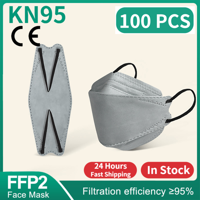 CE FFP2 قناع المسكرة التنفسية FPP2 KN95 mascarilla fpp2 homology ada 4 طبقة قناع وجه السمك الكوري fp2 قناع أسود ffp2tool KN95