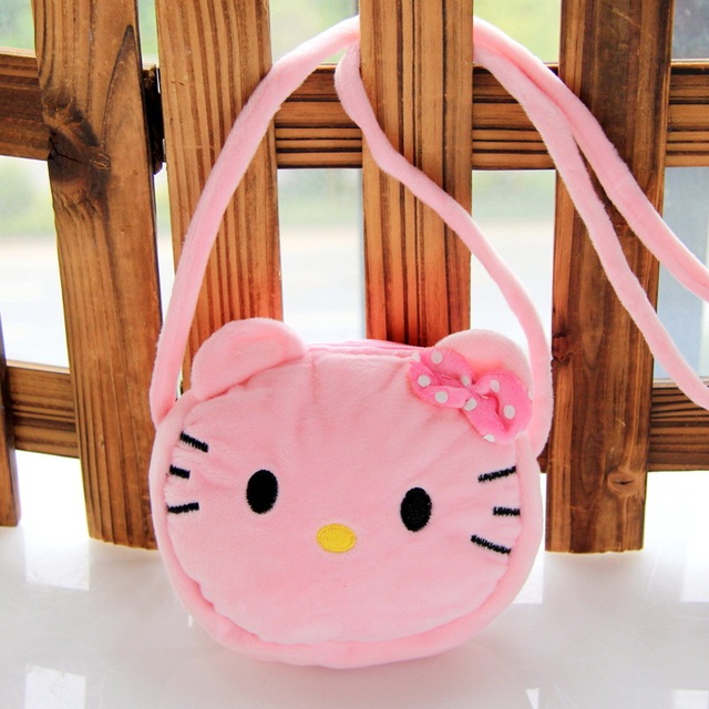 Lovely Children Coin Purse Cartoon Plush Messenger Bags Cute Animal Panda Cat Rabbit Fluffy Kid Kindergarten Cross Body Bag