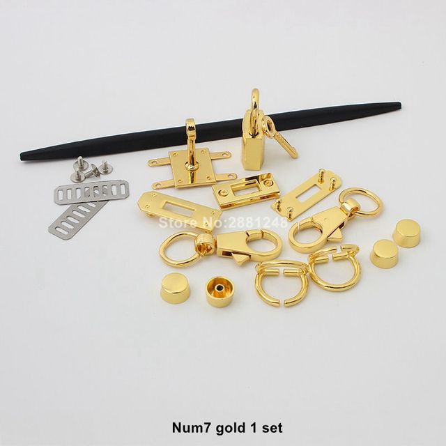 New rectangle holes hanger for bags hardware wholesale fashion set of locks fittings woman bag bags purse