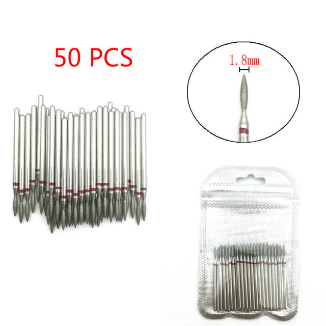 50pcs/set Nail Drill Bit Set Cutter Dental Diamond Grinding Polish Burs Dental Lab Polisher 2.35mm Shank Nail Tools