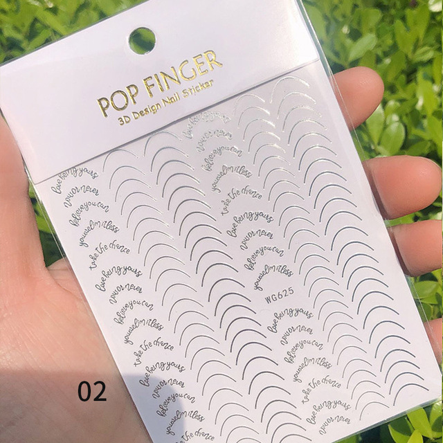 French Nail Finger Tips Sticker Guide Stencil Tape Nail Guides Stickers Manicure DIY Line Tips Nail Art Decals 3D Beauty Tool