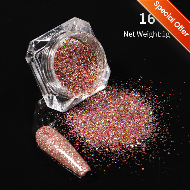 1 Box Nail Chips Sequins Paillette Crystal Nail Glitter Shining Pigment Dust Powder Nail Decoration Manicure Holographic Power