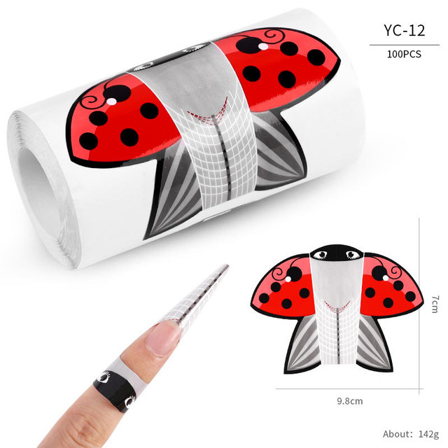 100pcs/lot French Nail Forms UV Gel Polish Extension Builder Guide Stencil Curve Sticker Template Decal Manicure Nail Art Tools