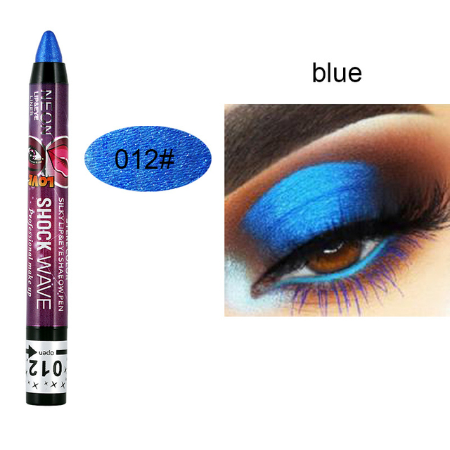 12 Colors Highlighter Eyeshadow Pencil Waterproof Glitter Matte Eye Shadow Makeup Pigment Cosmetic White Eyeliner Pen