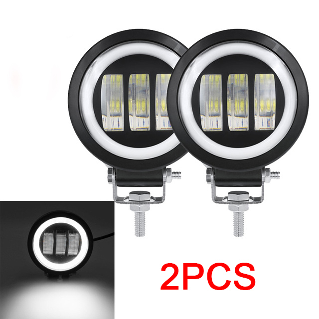 2pcs LED Work Light 12V 30W Fog Lights Waterproof 4x4 Offraod SUV Motorcycle Auto Car Auxiliary Headlight Led Round Car Lights