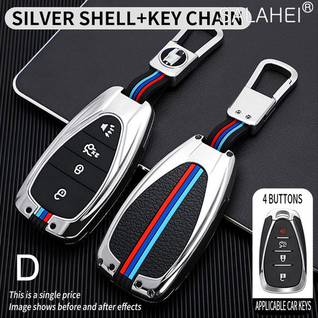 Zinc Alloy Remote Key Fob Case Cover For Chevrolet Chevy Camaro Malibu Cruze Spark Volt Bolt Trax Sonic 2016-2020 Bag Cover