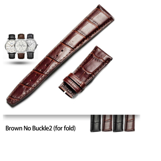 Leather strap 22mm men waterproof suitable for IWC Portuguese watch strap 7 leather strap Portuguese pilot strap bracelet brown