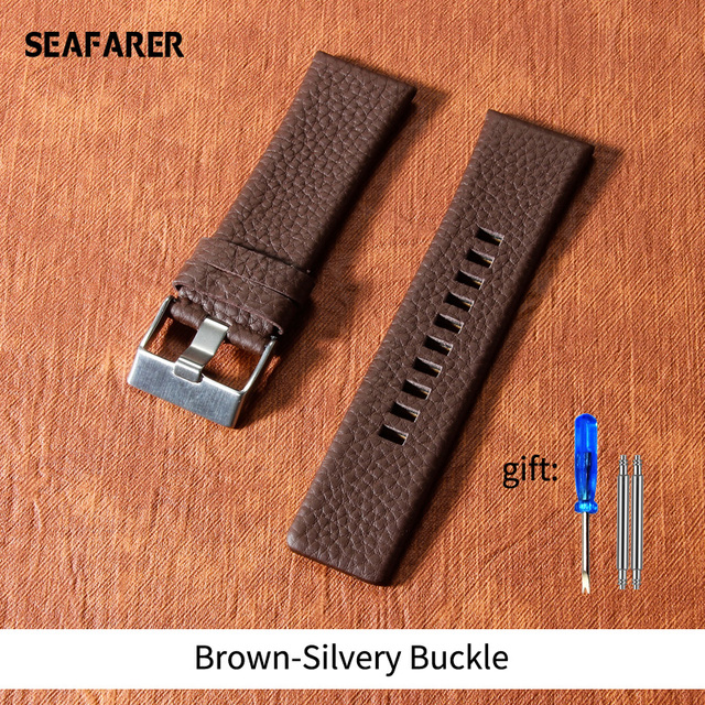 Genuine Leather Watchband Strap 22 24 26 27 28 30mm Diesel Watch Band Watches DZ4386 1657 1399 1206 4323 Black Band