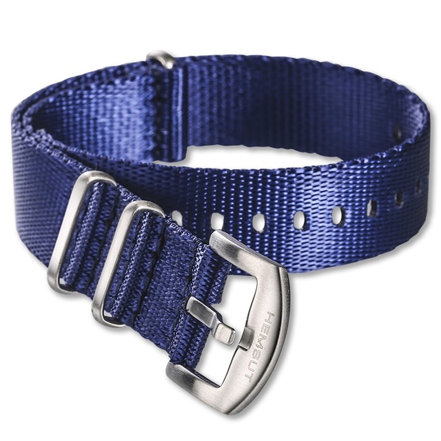 NATO watch strap blue nylon one piece replacement seat belt movement watch straps for man or woman 18mm 20mm 22mm 24mm