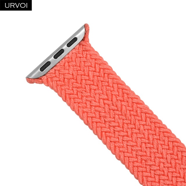 URVOI مضفر سولو حلقة ل أبل ساعة الرياضة الفرقة سلسلة 7 6 SE 5 4 3 21 لمط حزام ل iWatch المنسوجة المواضيع gen.5