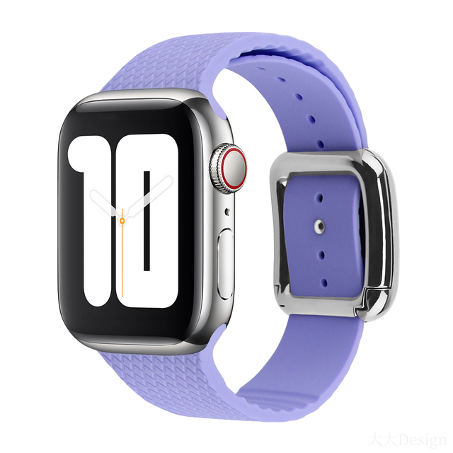 Modern Buckle Strap for Apple Watch Band 45mm 44mm 41mm/40m 42mm38mm Korea Silicone Bracelet iwatch Series 5 4 3 6 SE 7 Strap