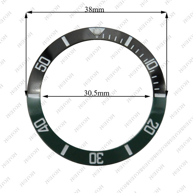 NEITON 38mm Ceramic Bezel GMT & Diving Watch Insert for 40mm Men's Watch Watches Replacement Watch Accessories Simple Dial Watch Bezel Ins