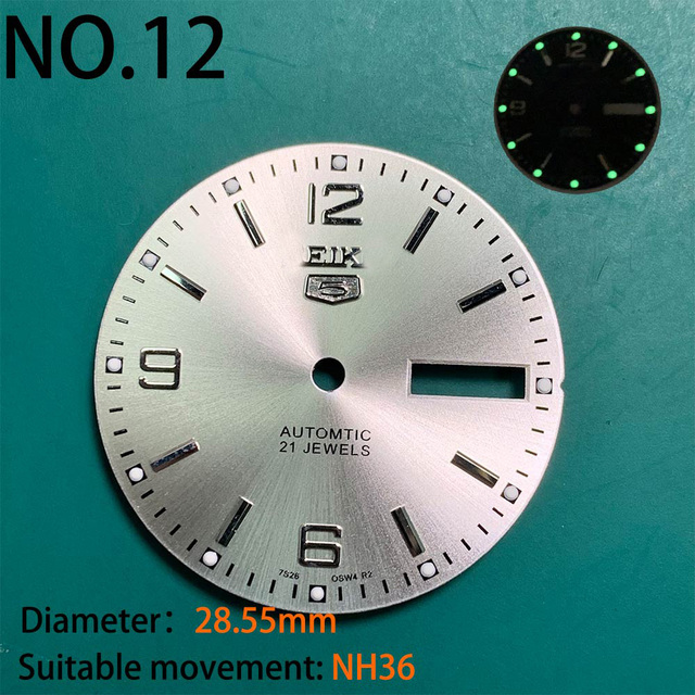 Nh35 watch double dial new C3 luminous modified craft watch skx007 SKX006 small millimeter 28.5mm abalone nh35 universal